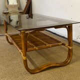 Bamboo and rattan coffee table
