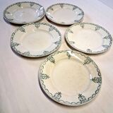5 assiettes à dessert ancienne de chez Moulins des loups en bon état