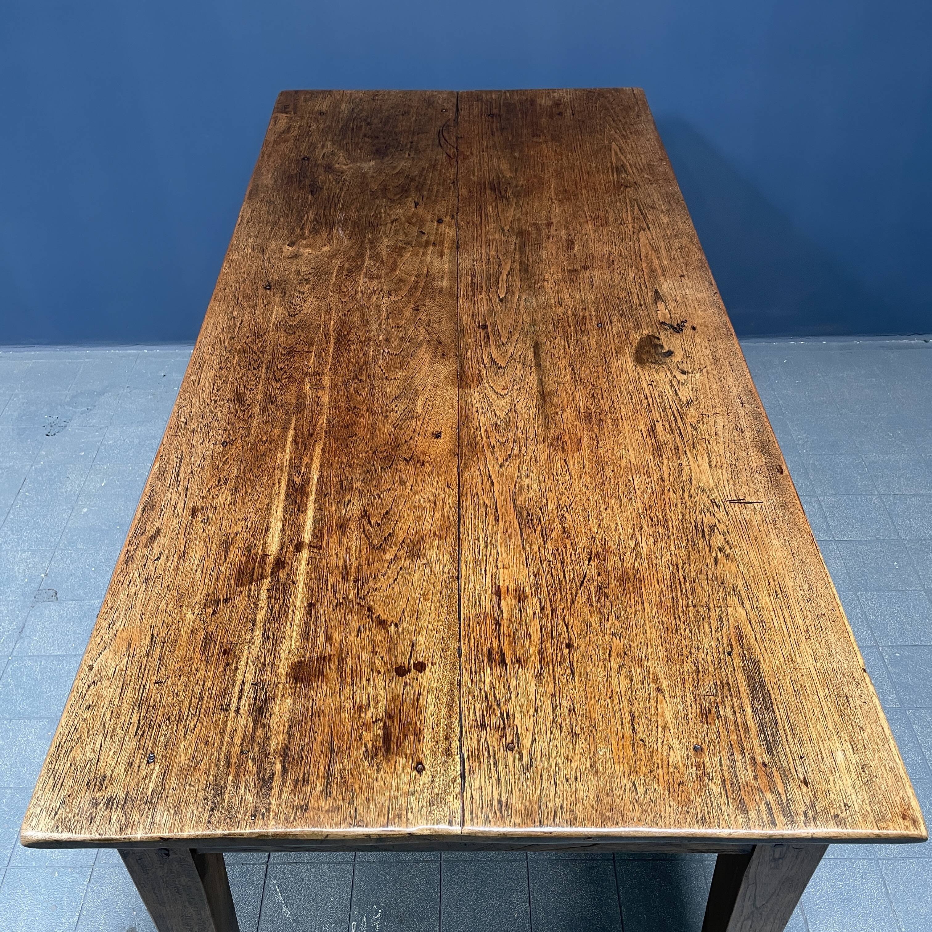 Rustic french farmhouse dining table made of oak and elm