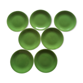 Lot de 7 assiettes de faïence années 60