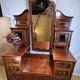 Console d'entrée/coiffeuse vintage édouardienne incrustée – 1900-1910
