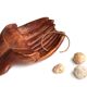 Empty pocket, hands joined in carved wood, 70s