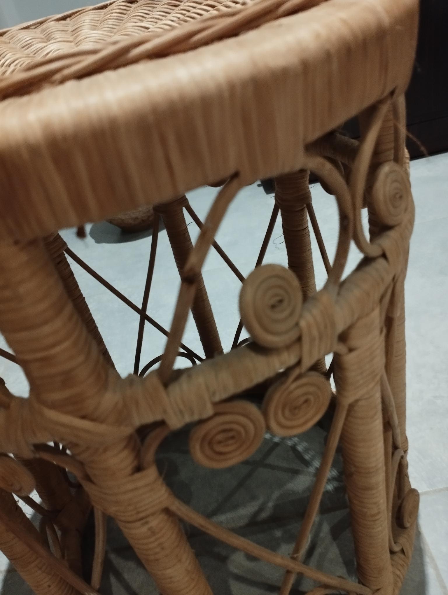 Peacok vintage bohemian chic rattan stool