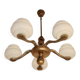 1930s-1940s chandelier – brass and glass, 5 x E27