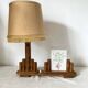 Lampe art déco en bois avec porte photo