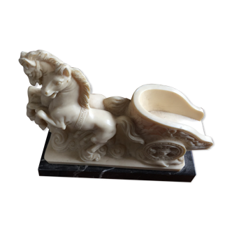 Roman chariot sculpture with carriage by Gino Ruggeri