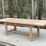 Renovated extendable farmhouse table in raw oak 255cm