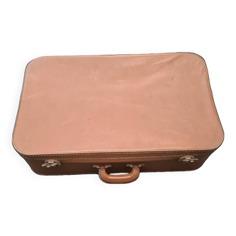 Large old brown suitcase