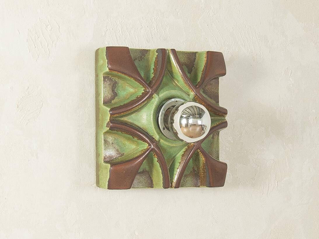 Ceramic wall lamp by Honsel, 1970s, Fat Lava glaze