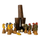 Deluxe Antique Game Little Horses 4 cups 4 dice made of bone and 16 horses