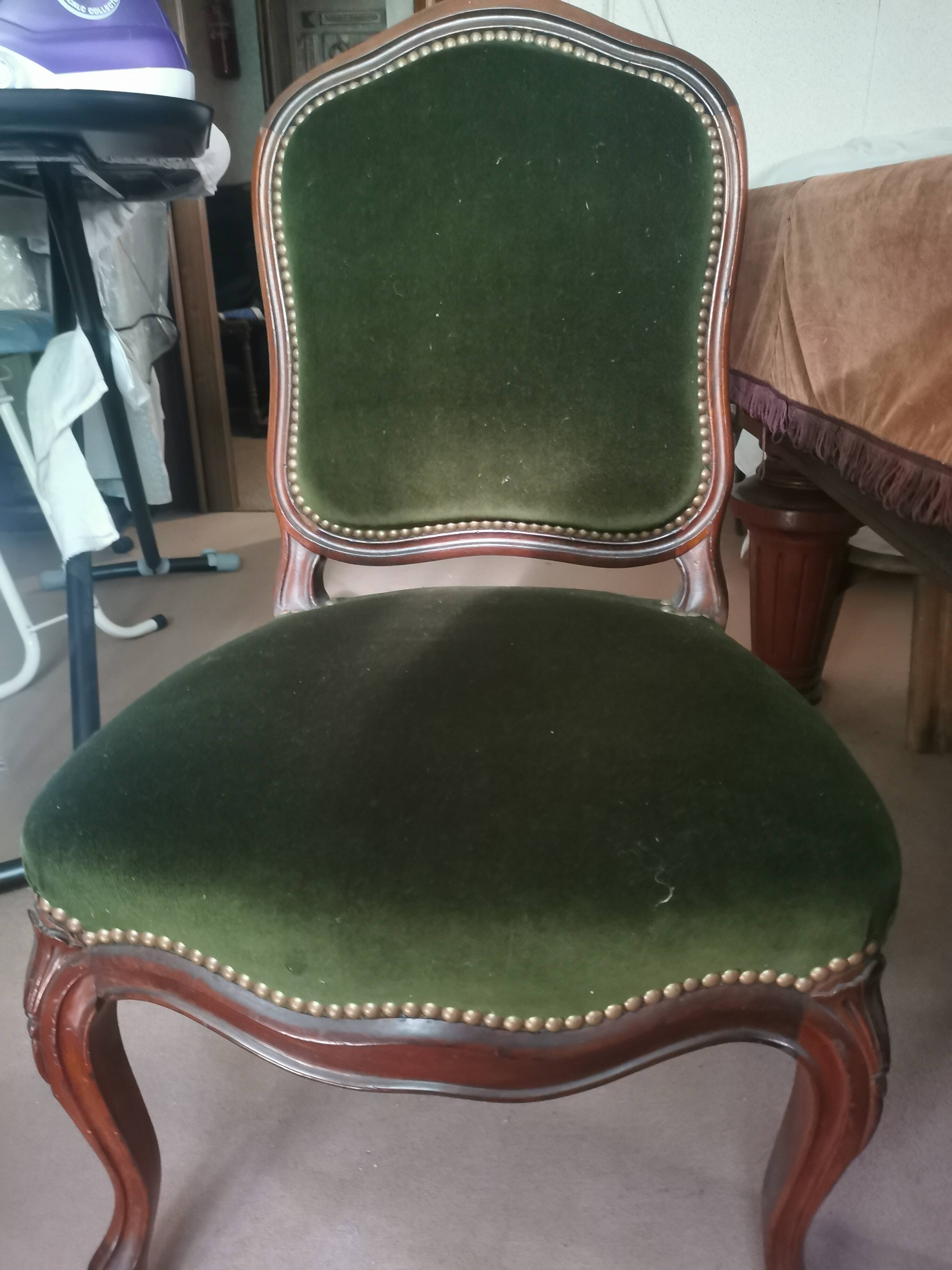 Two empire velvet chairs