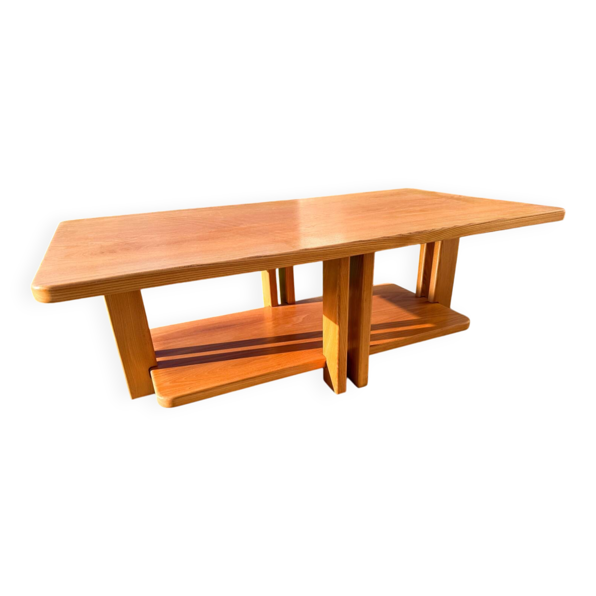 Large solid elm coffee table