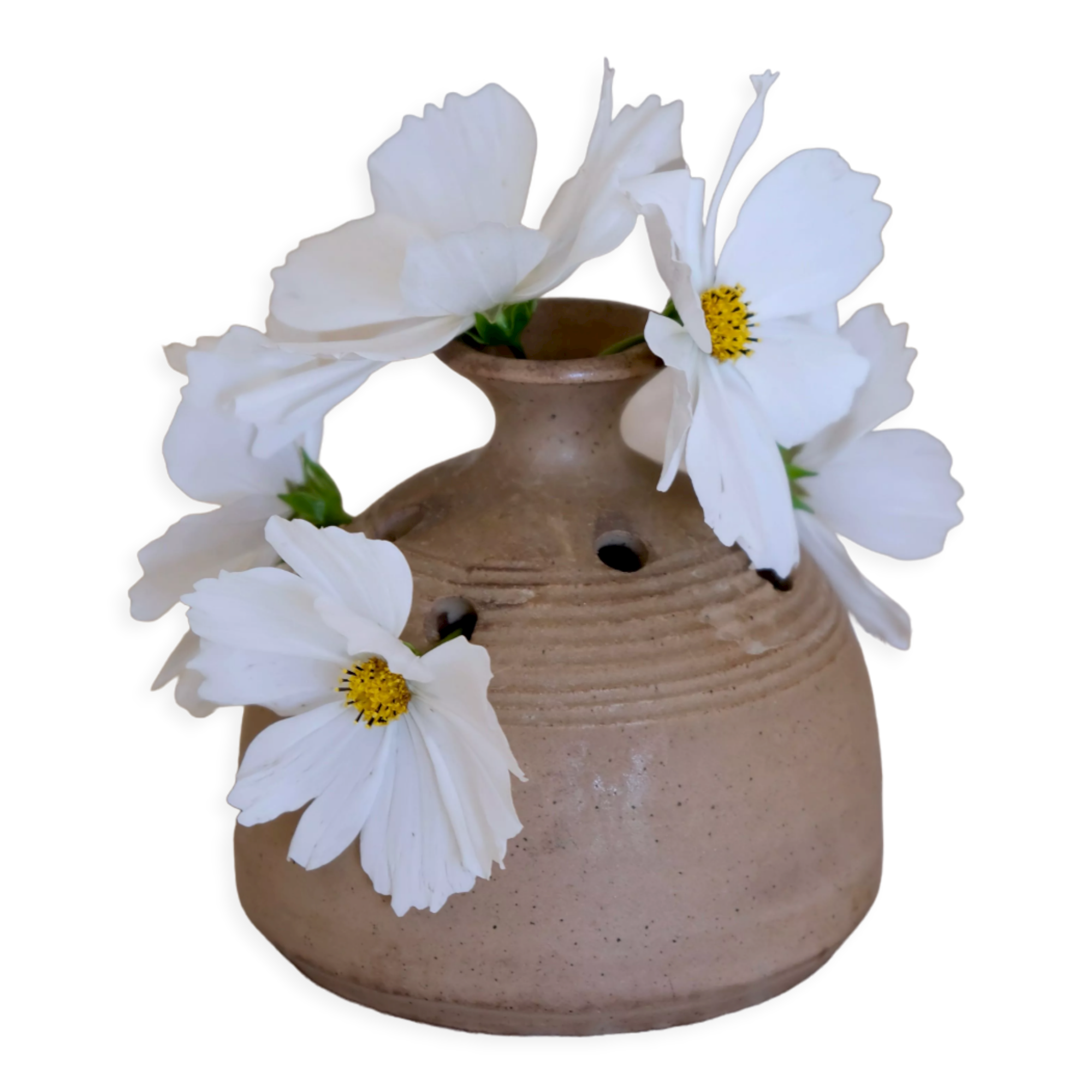 Pique vase Fleurs Vallauris in sandstone