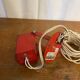 Vintage lita wall lamp, red metal, mategot design, 1950s