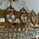 Lustre cascade en bronze et pampilles de cristal