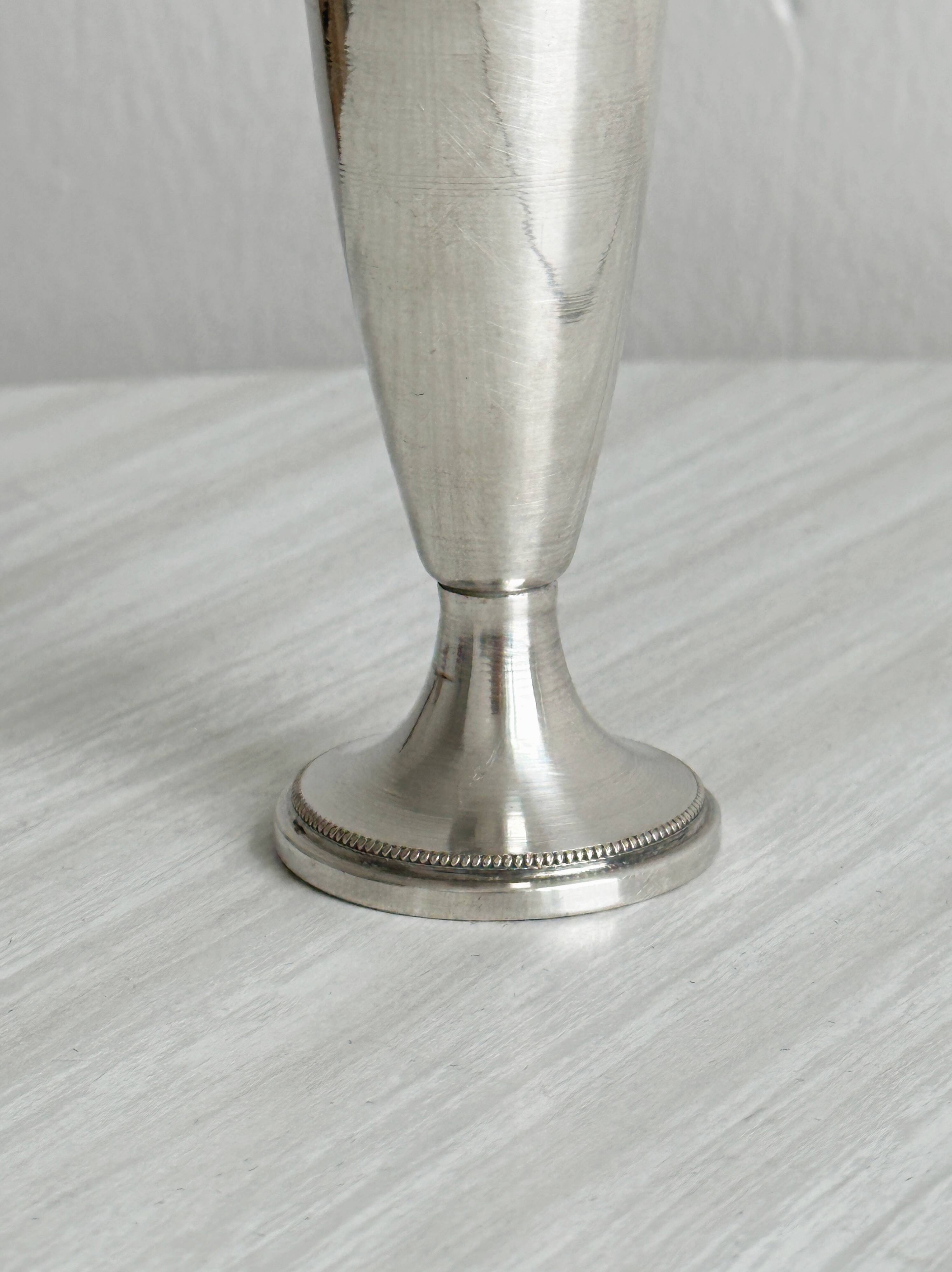 Small vintage metal soliflore vase