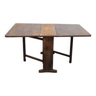 Vintage French Wood Drop Leaf Table, 1930s