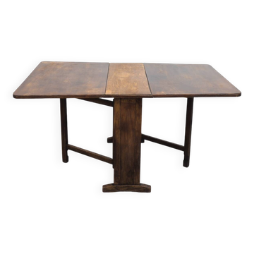 Vintage French Wood Drop Leaf Table, 1930s