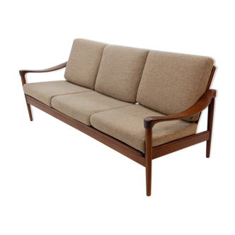 Teak three-seat sofa, De Ster Gelderland, 1950