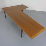 Large Danish Boomerang Teak Coffee Table, 1960s
