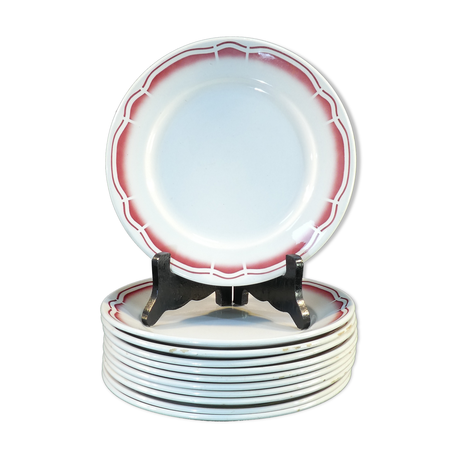 11 flat plates badonviller red no digoin