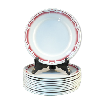 11 flat plates badonviller red no digoin