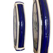 Pair of flat ceramic vases, KERALOUVE LA LOUVIERE