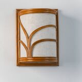 Paire de lampes murales en rotin de style moderne du milieu du siècle