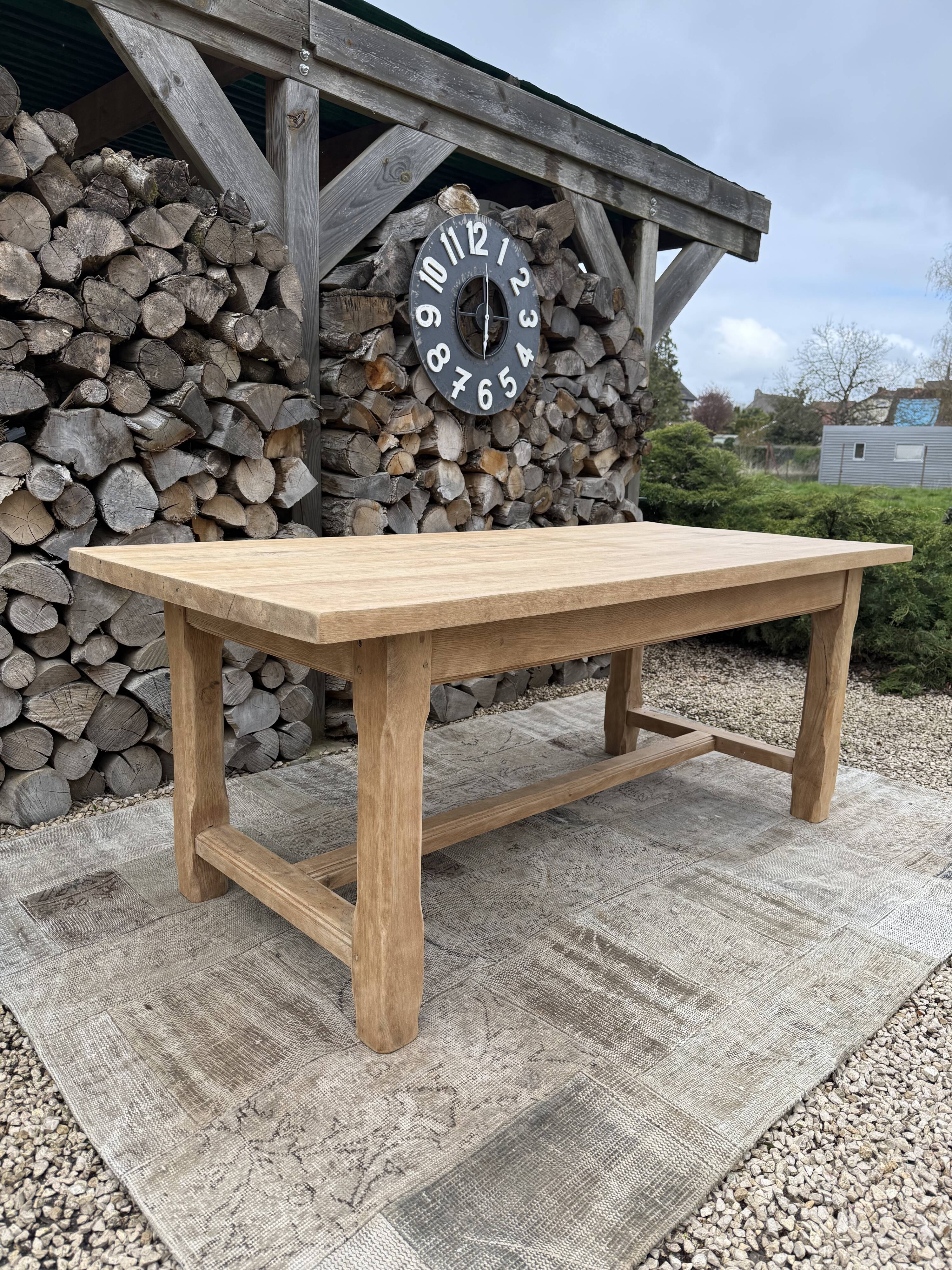 Table de ferme chêne massif rénovée