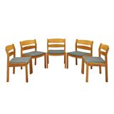 Ensemble de cinq chaises en frêne, design danois, années 1960, designer : Kurt Østervig, éditeur : FDB Møbler
