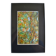 Framed abstract painting under glass