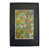 Peinture abstraite encadrée et sous verre