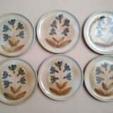 6 Vintage Grès du Marais dessert plates