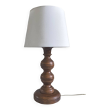 1950s turned wood table lamp