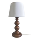 1950s turned wood table lamp