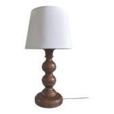 1950s turned wood table lamp