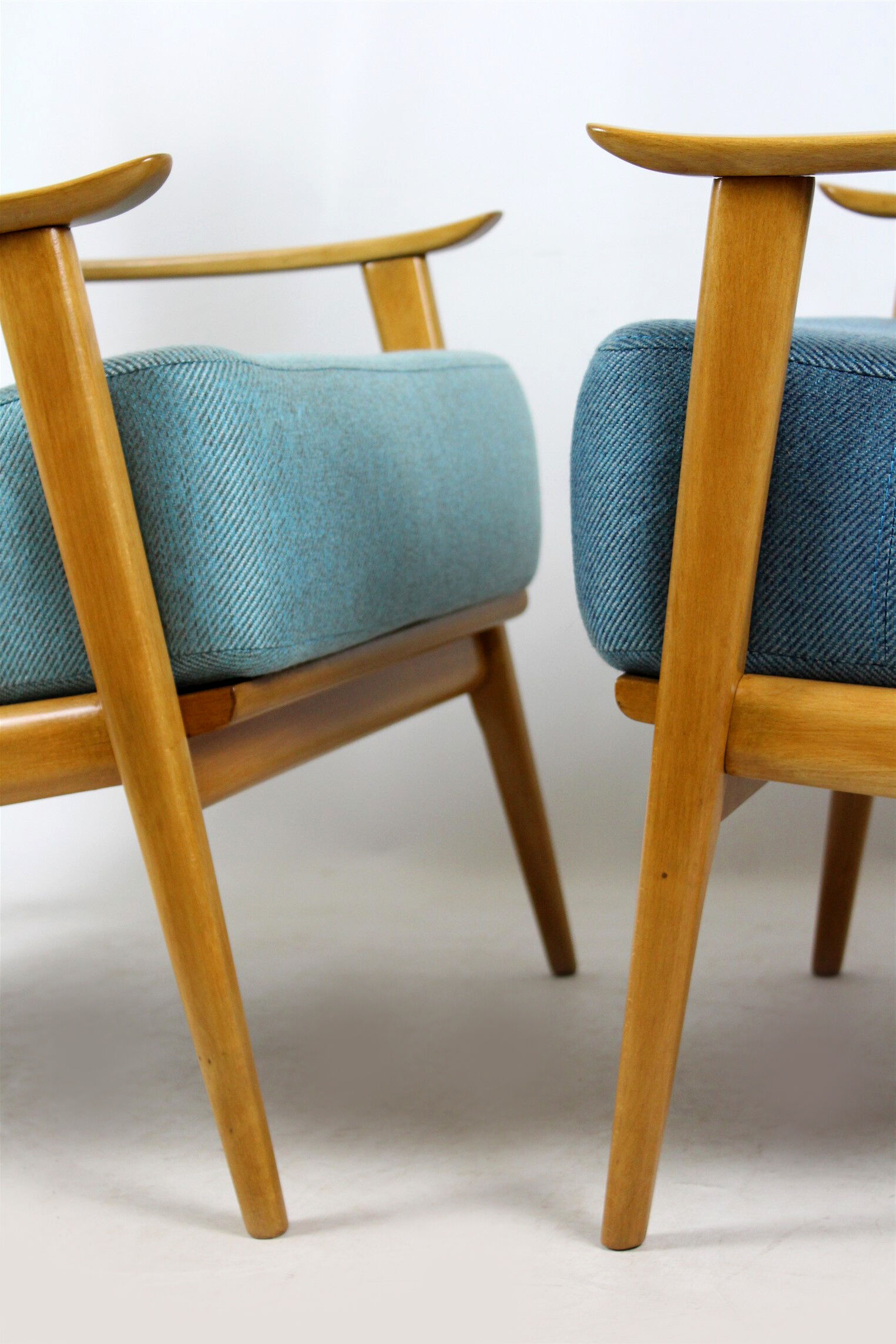 Mid-Century Scandinavian Blue & Turquoise Armchairs, 1960s, Set of 2