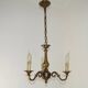 Art Nouveau bronze chandelier with 3 lights, France