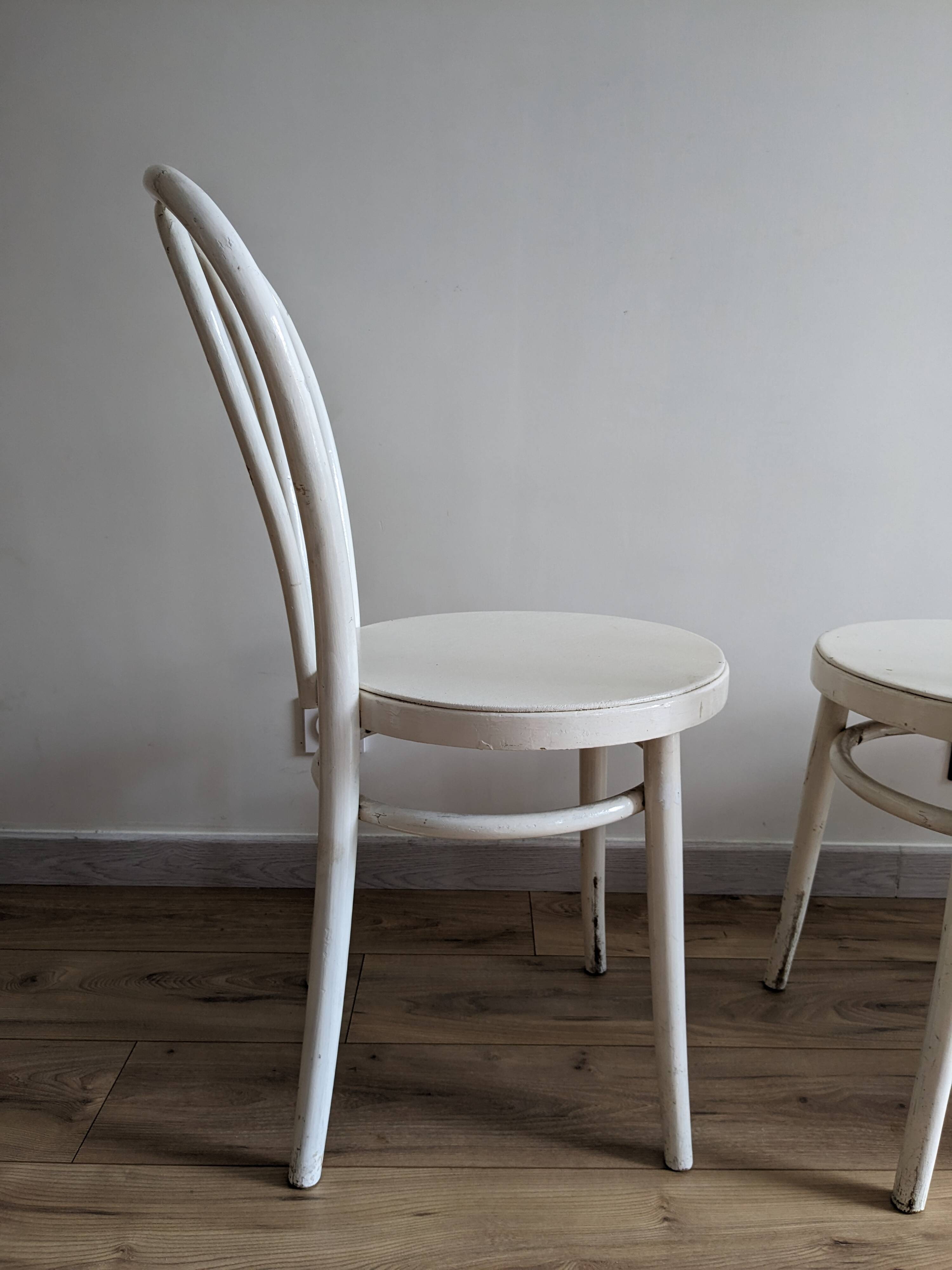 Set of 4 vintage shabby chic bistro chairs