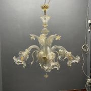Large Venetian Murano Glass Chandeliers Set of 2