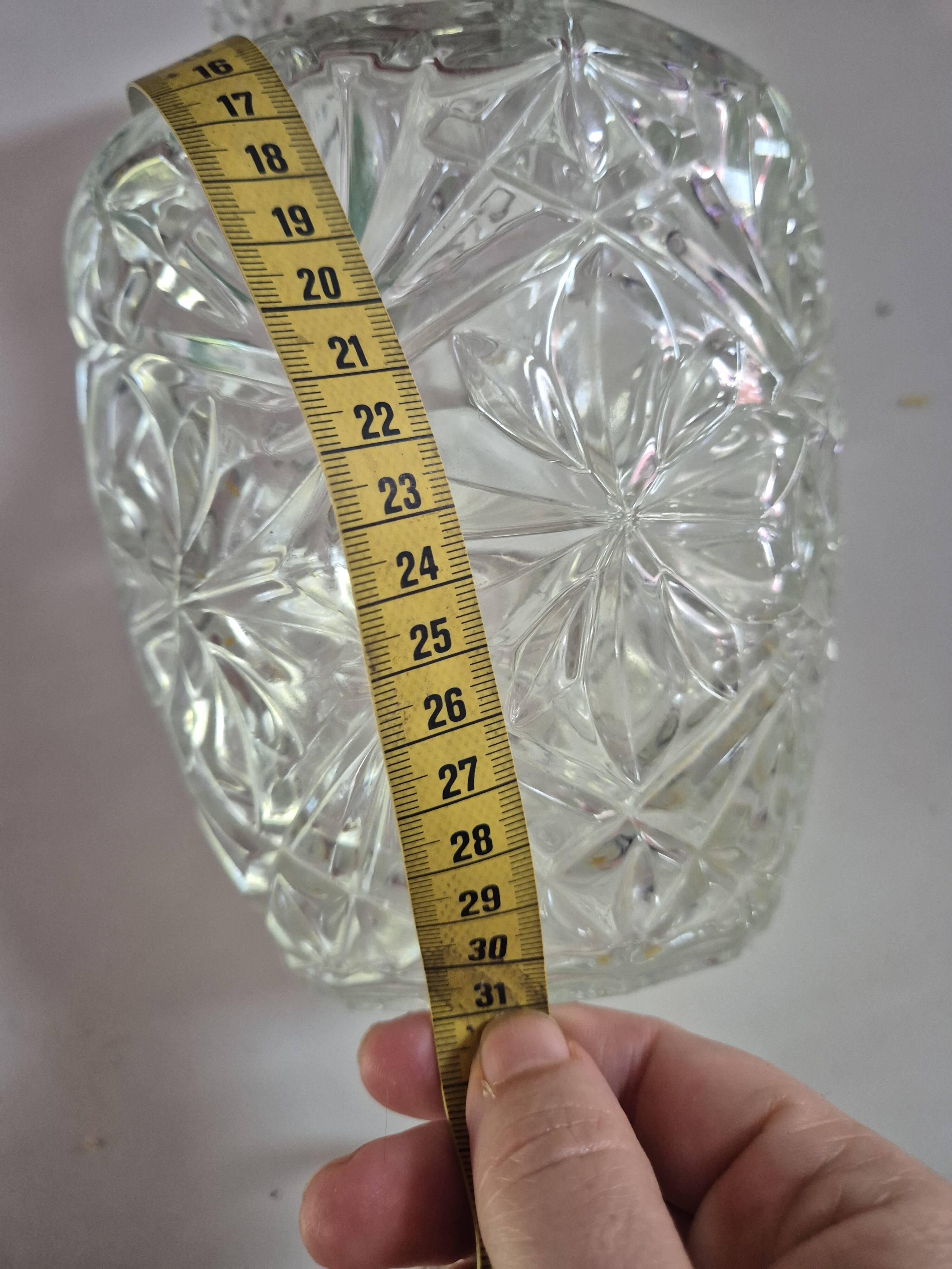 large vintage cut crystal vase
