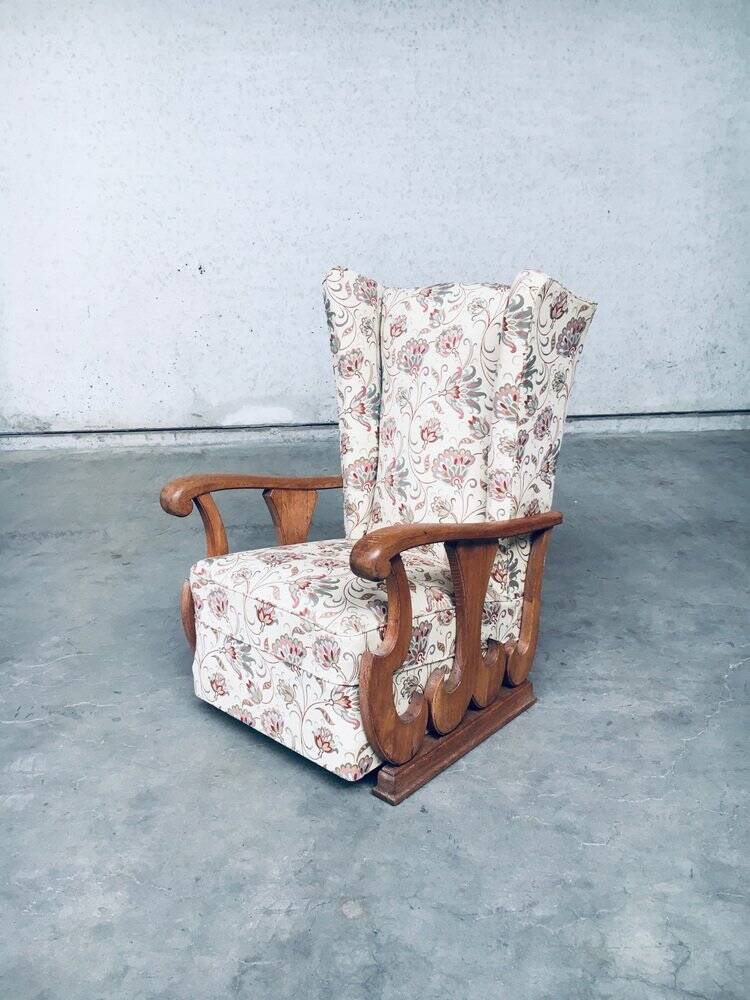 Set of High Wing Back Armchairs, 1900s