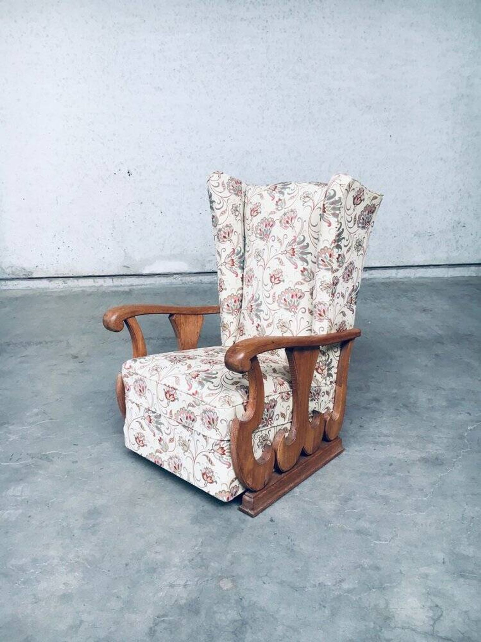 Set of High Wing Back Armchairs, 1900s