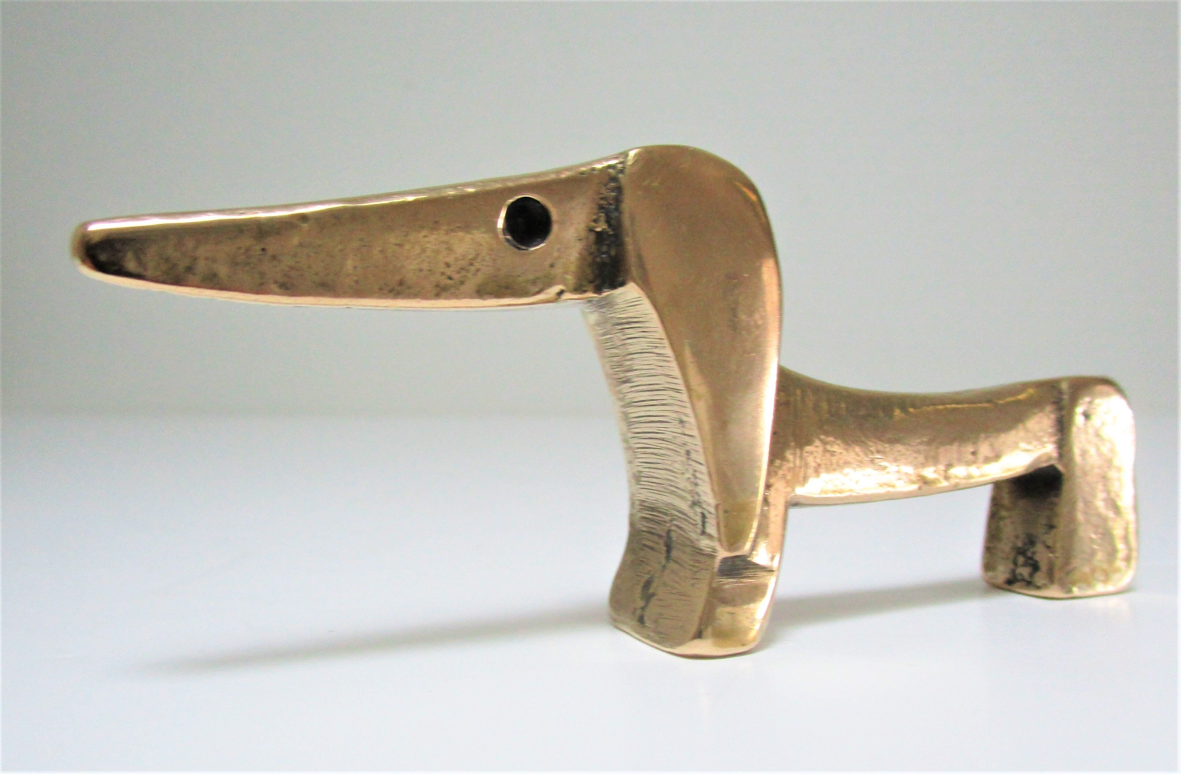 Dachshund bronze pen holder zoomorph design 60s