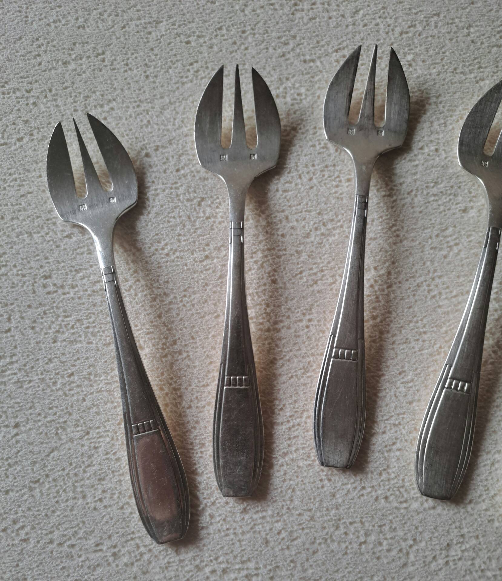 6 silver-plated oyster forks Joseph Buisson Orbrille