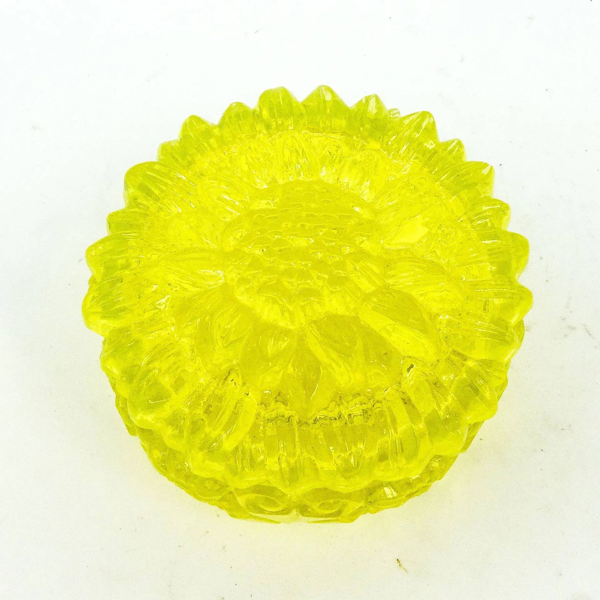 Art Deco bonbonniere, pressed uranium glass, Czechoslovakia, 1950s