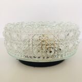 Round ceiling light in chiseled glass