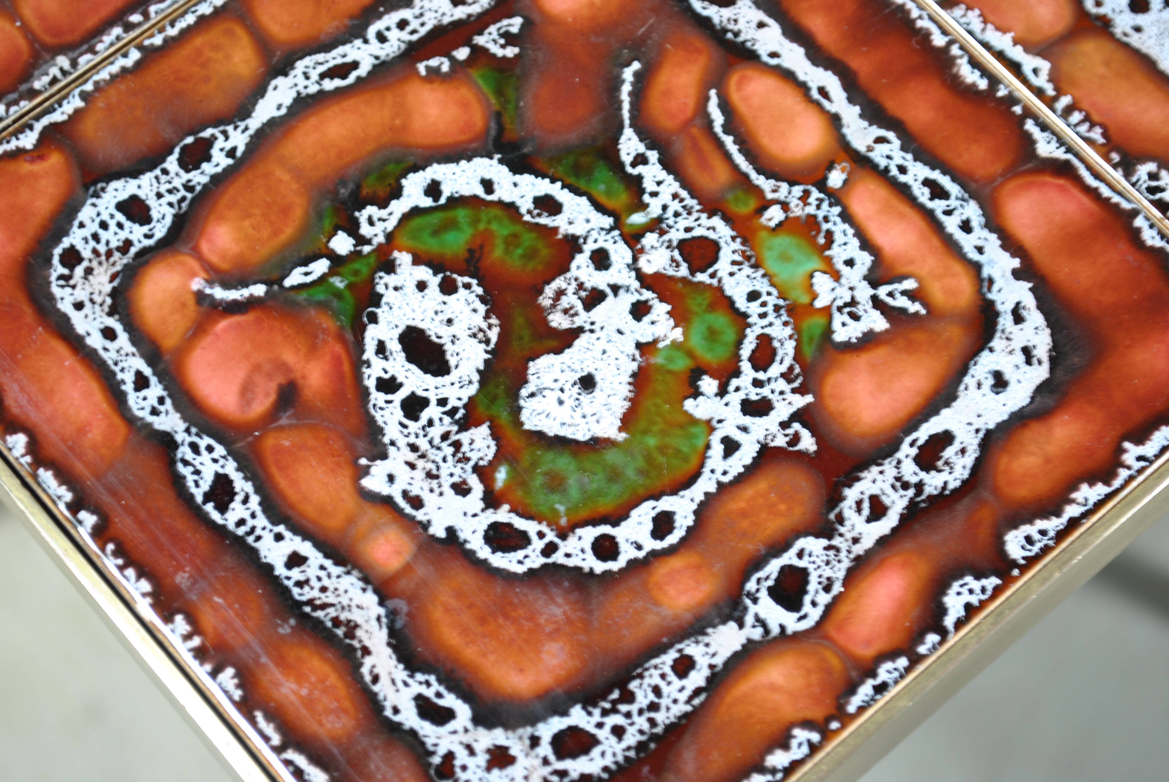 Brass and ceramic side table 1960