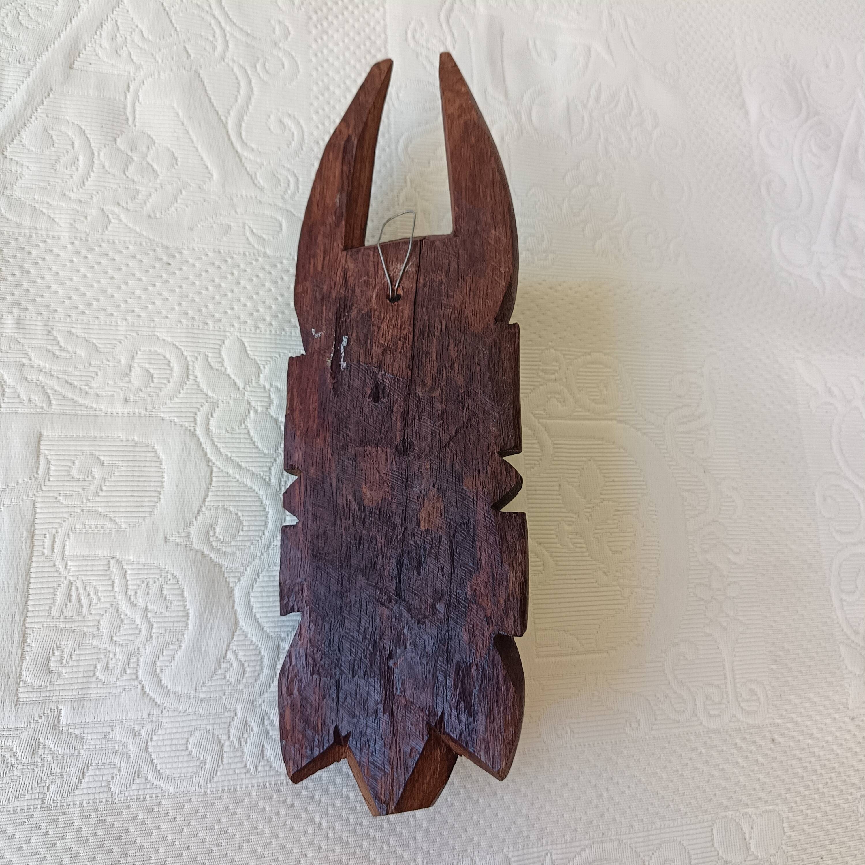 5 small African masks, tribal art, wood carving