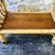 Wall shelf blond wood, bamboo, vintage rattan